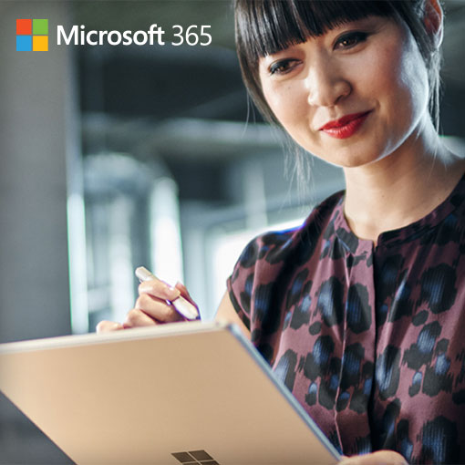 Peace of mind for your business Office worker using a tablet